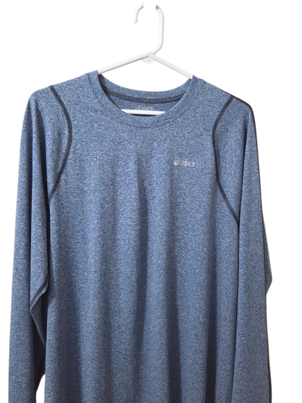 ASICS Men's Long Sleeve Heather Blue Performance Tee